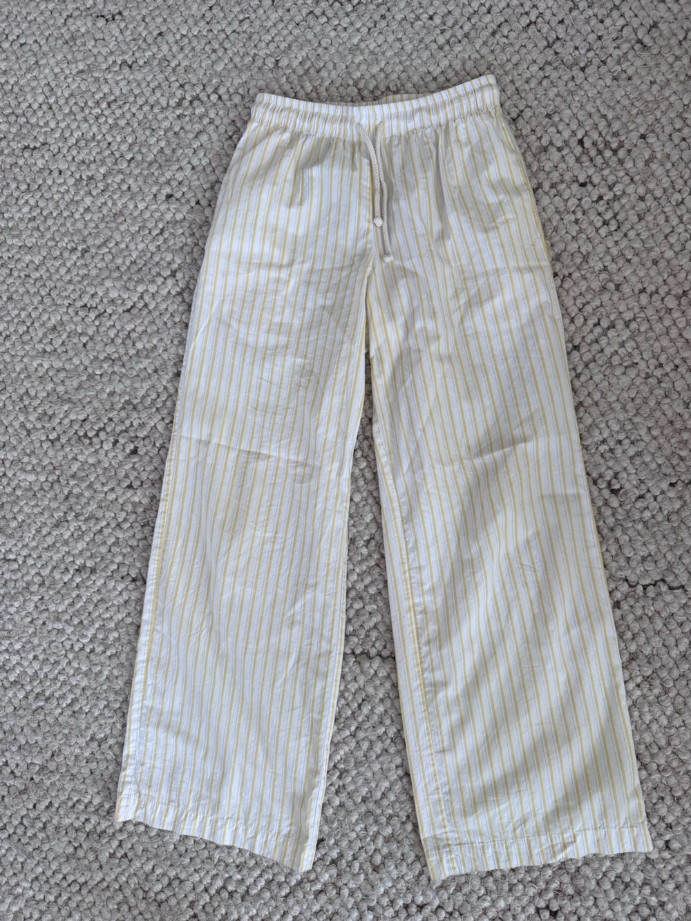 DONNI. White and Pale Yellow Striped Kids Sweatpants